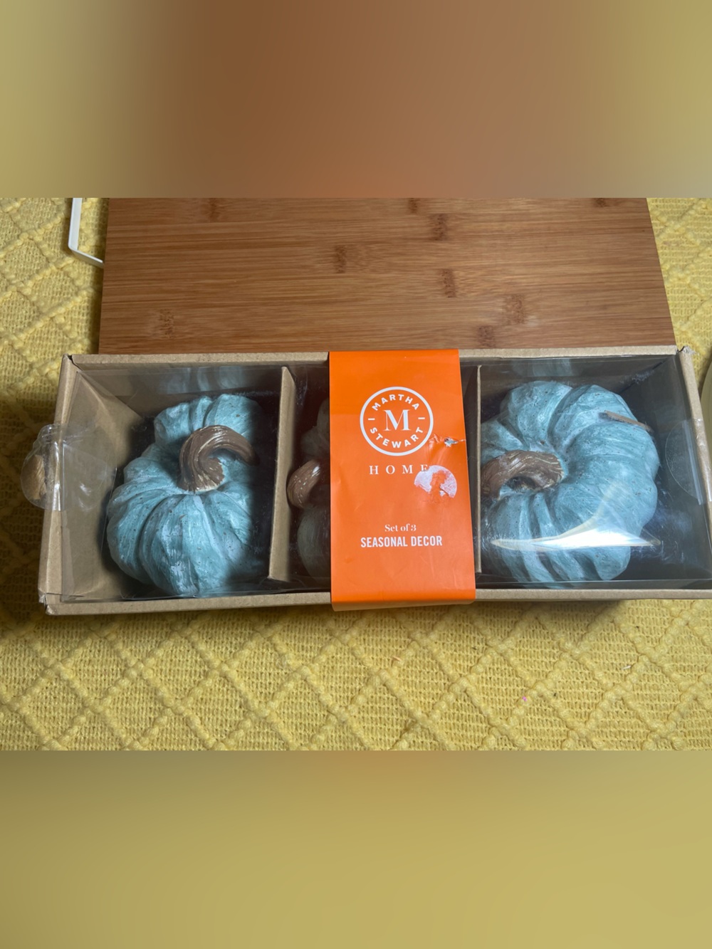 Martha Stewart Home Teal-Blue Decorative Mini Pumpkin Set of 3